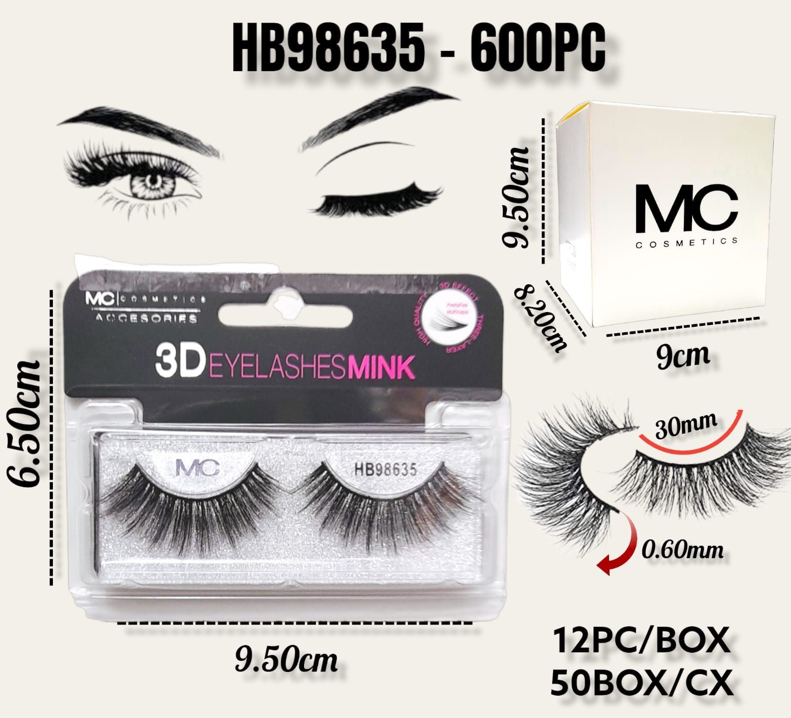 Pestañas Postizas 3D - Vista 3